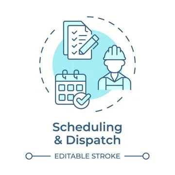 Scheduling and dispatch soft blue concept icon Ilustración de archivo