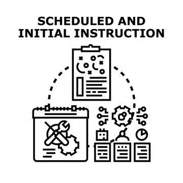 Scheduling and initial instruction for project planning Stock Illustration