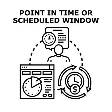 Scheduling and managing time with a planned window Stock Illustration