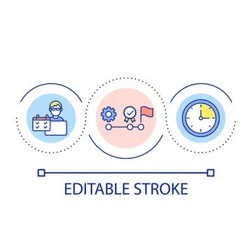 Scheduling and planning loop concept icon Stock Illustration