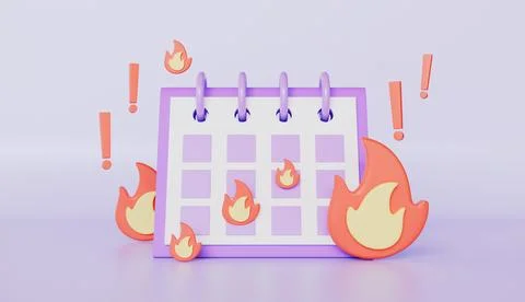 Scheduling and time management, View of desk calendar with burning deadline Illustration