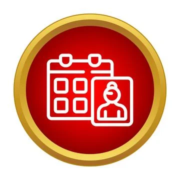 Scheduling an appointment with a representative icon on red button イラスト素材