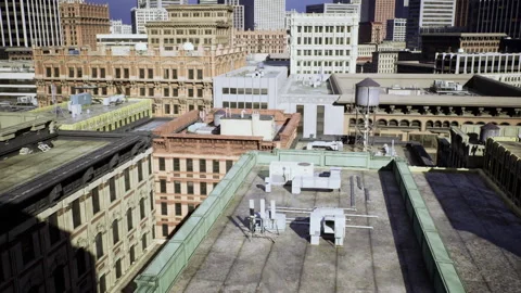 Scheduling construction steps for rooftop repair and material placement Stock Footage 339795721