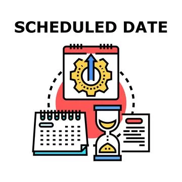 Scheduling date and event planning management process Stock Illustration
