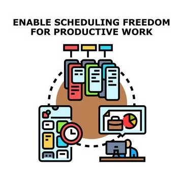 Scheduling freedom for productive work planning and time management Illustrazione stock