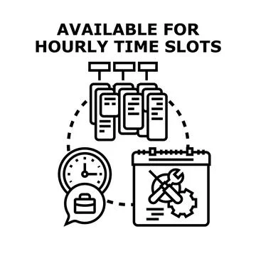Scheduling hourly time slots and business appointments Illustration