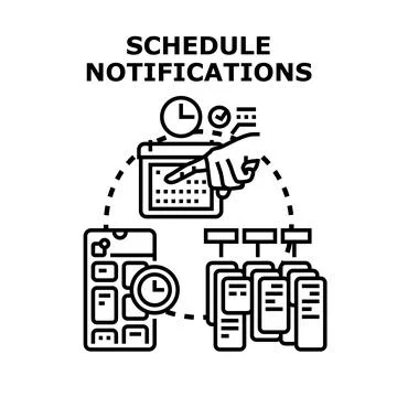 Scheduling notifications for digital time management system Illustration