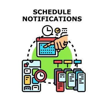 Scheduling notifications for digital time management system Stock Illustration