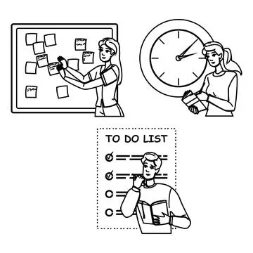 Scheduling organizing tasks vector 库存插图