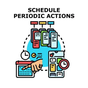 Scheduling periodic actions managing tasks timeline 스톡 일러스트