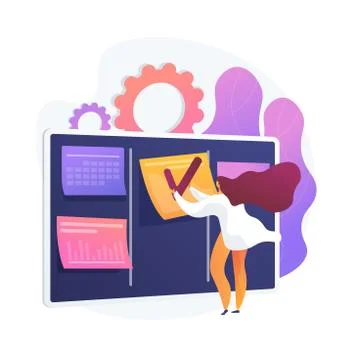 Scheduling, planning vector concept metaphor. Illustrazione stock