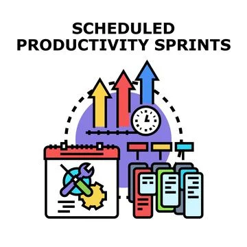 Scheduling productivity sprints maximizing task management and agile develo.. Stock Illustration