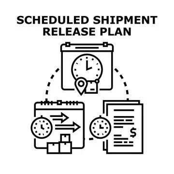 Scheduling shipment release plan logistics delivery service Stock Illustration