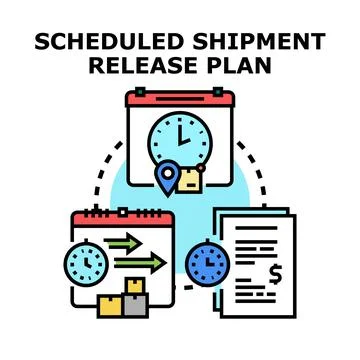 Scheduling shipment release plan logistics delivery service Stock Illustration