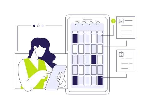 Scheduling systems abstract concept vector illustration. Illustration