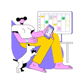 Scheduling systems isolated cartoon vector illustrations. Stock Illustration