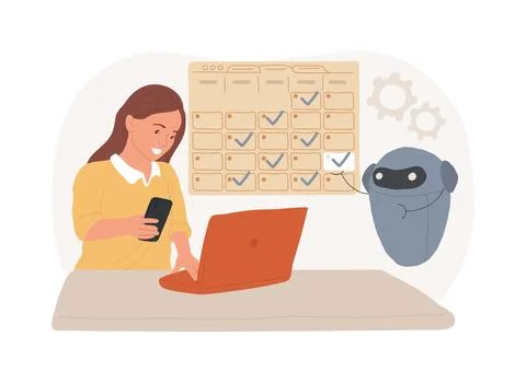 Scheduling systems isolated cartoon vector illustrations. Illustration