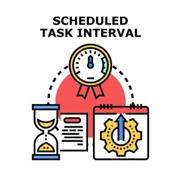 Scheduling task interval managing time planning process 스톡 일러스트