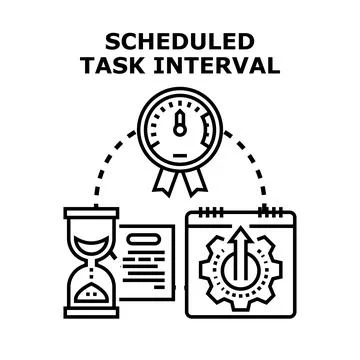 Scheduling task interval managing time planning process Stock Illustration