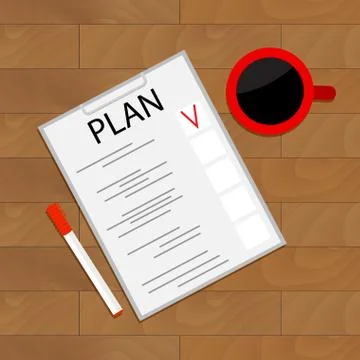 Scheduling tasks top view イラスト素材