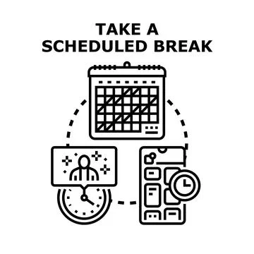 Scheduling a timed break for healthy work life balance 스톡 일러스트