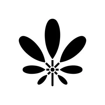 Schefflera black glyph icon Stock Illustration