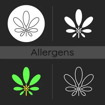 Schefflera dark theme icon Stock Illustration