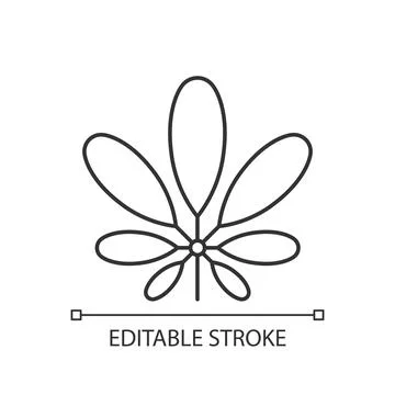 Schefflera linear icon Stock Illustration
