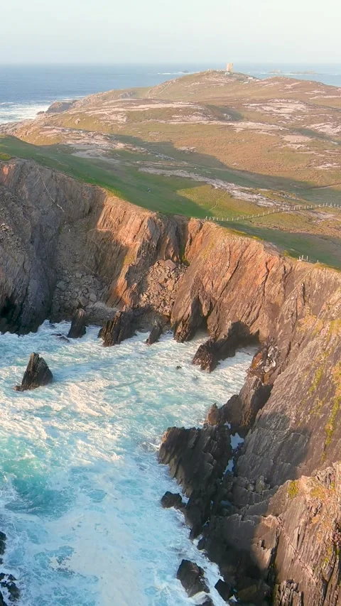 Scheildren, most iconic landscape at Malin Head. Wild Atlantic Way, Ireland. 스톡 동영상 312331674