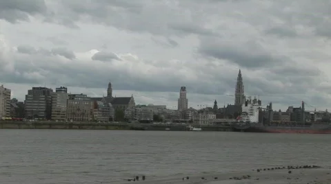 Schelde Antwerp Stock Footage 682562