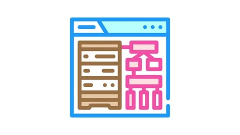 Schema development database color icon animation Stock Footage 327266476