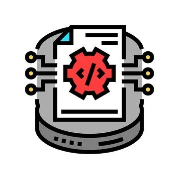 Schema development database color icon vector illustration 库存插图