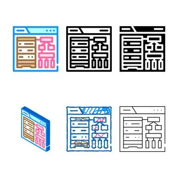 Schema development database diversity color icon vector Stock Illustration