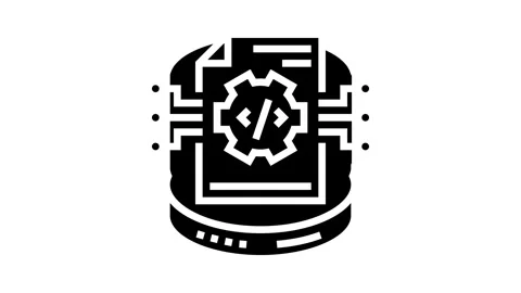 Schema development database glyph icon animation Stock Footage 326153141