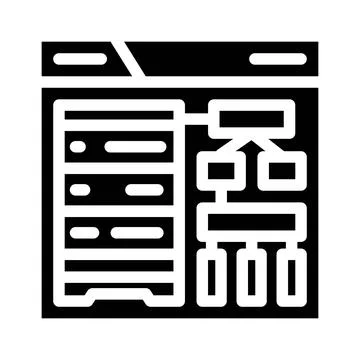 Schema development database glyph icon vector illustration 스톡 일러스트