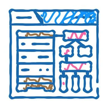 Schema development database icon doodle illustration 스톡 일러스트