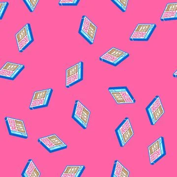 Schema development database isometric icon seamless pattern Illustrazione stock