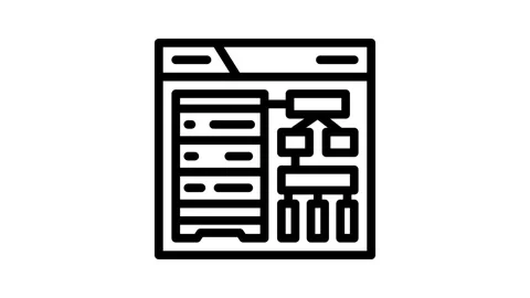 Schema development database line icon animation Stock Footage 326759770