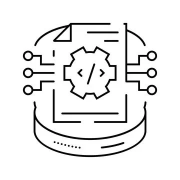 Schema development database line icon vector illustration Stock Illustration