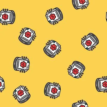 Schema development database vector seamless pattern Illustrazione stock