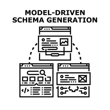Schema generation for data management and development Stock Illustration