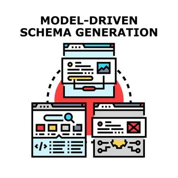 Schema generation for data management and development Stock Illustration