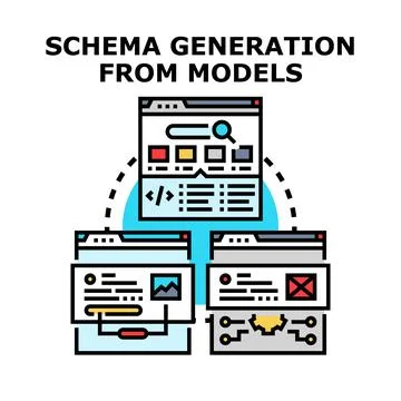 Schema generation from models creating structured data Stock Illustration