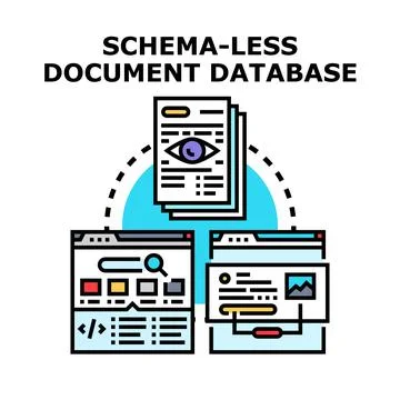 Schema less document database data processing concept Stock Illustration