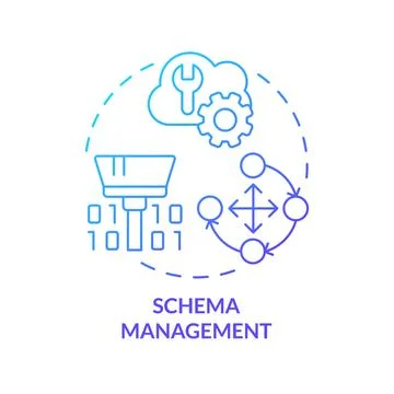 Schema management blue gradient concept icon Stock Illustration