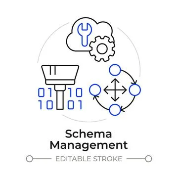 Schema management duotone line art concept icon Stock Illustration