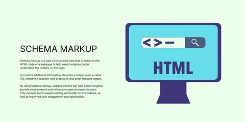 Schema Markup Banner on Light Background. Stylish SEO Banner Stock Illustration