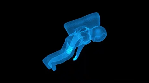 Schema wireframe astronaut 3d animation. Modern art with outer space concept.  Stock Footage 140405473