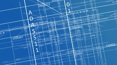 Schematic blueprint fly through numbers and digital maps<br>High quality HD 스톡 동영상 32964870