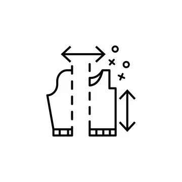 Schematic clothes textile icon. Element of fabric features icon Stock Illustration